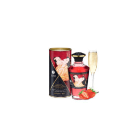 Huile chauffante fraise vin pétillant  comestible 100ml 